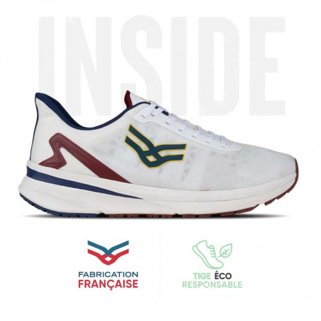 Chaussure homme running Inside MIF2 blanc-bordeaux